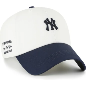 Gorra curva beige y azul marino ajustable Clean Up Contemporary Two Tone de New York Yankees MLB de 47 Brand