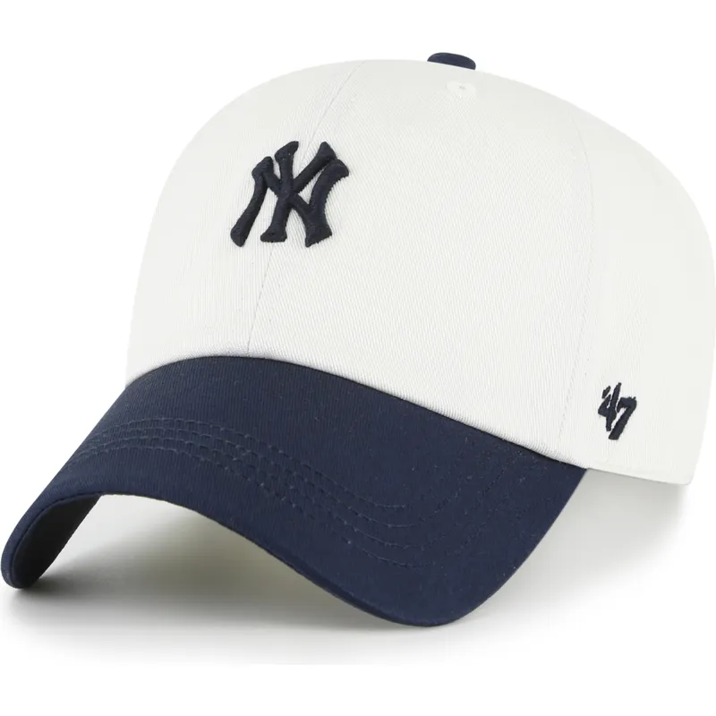 bojd-keps-beige-och-marinbla-justerbar-clean-up-contemporary-two-tone-new-york-yankees-mlb-av-47-brand