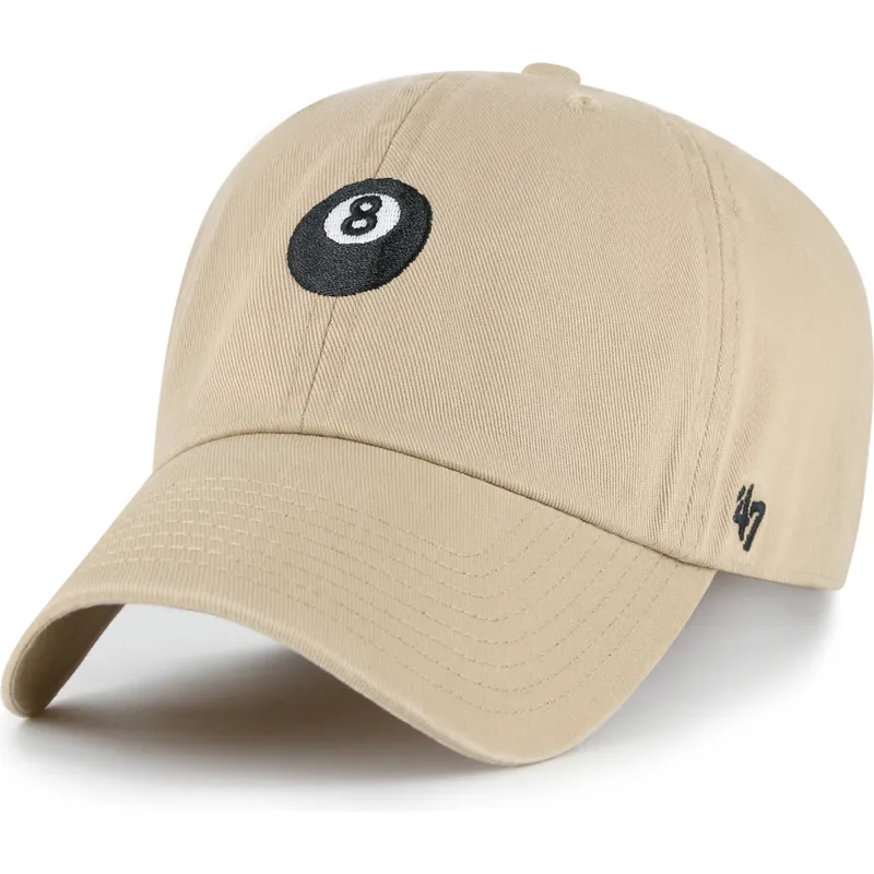 casquette-courbee-khaki-ajustable-8-ball-clean-up-base-runner-icon-47-brand