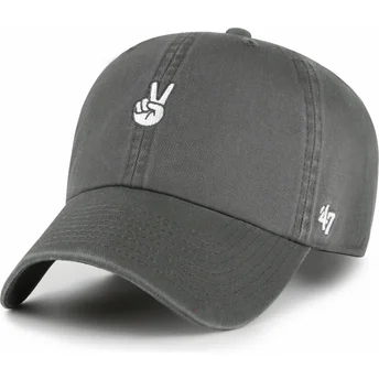 47 Brand Curved Brim Peace Clean Up Base Runner Icon Grey Adjustable Cap