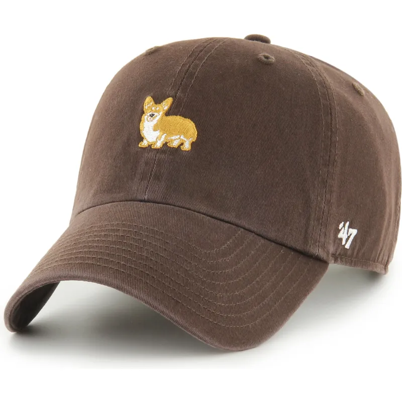47-brand-curved-brim-clean-up-dog-base-runner-brown-adjustable-cap