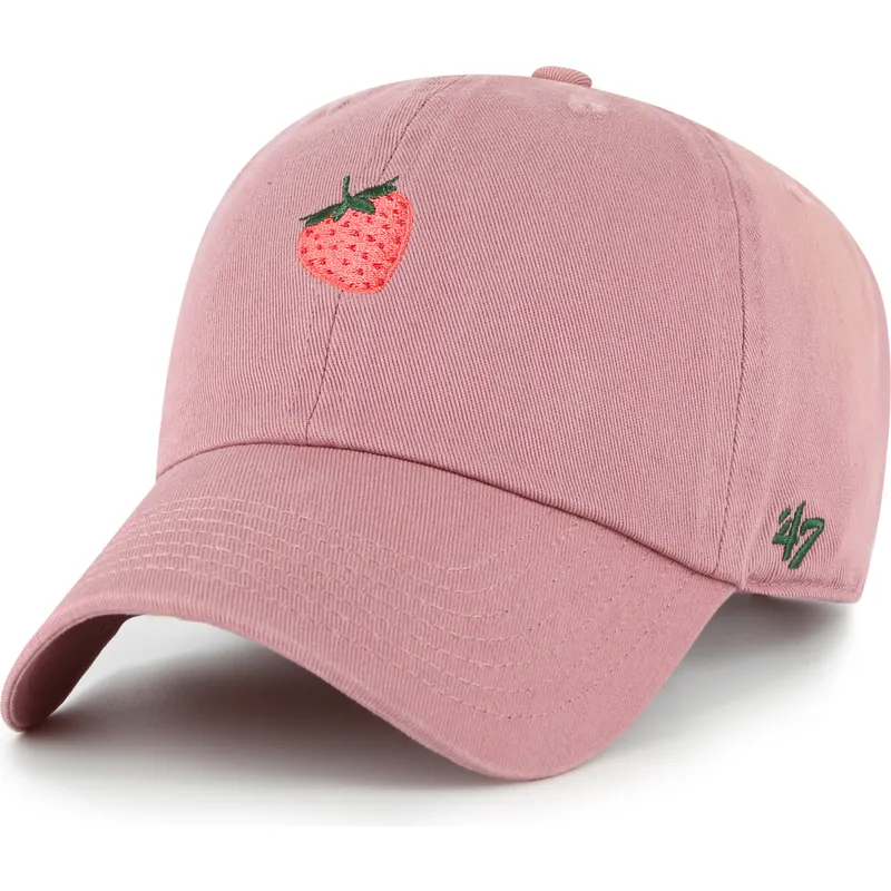 casquette-courbee-rose-ajustable-strawberry-fruit-clean-up-base-runner-icon-47-brand