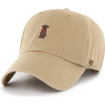 47 Brand Curved Brim Clean Up Dog Base Runner Icon Khaki Adjustable Cap