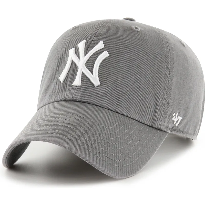 szara-regulowana-czapka-z-daszkiem-clean-up-no-loop-label-new-york-yankees-mlb-od-47-brand