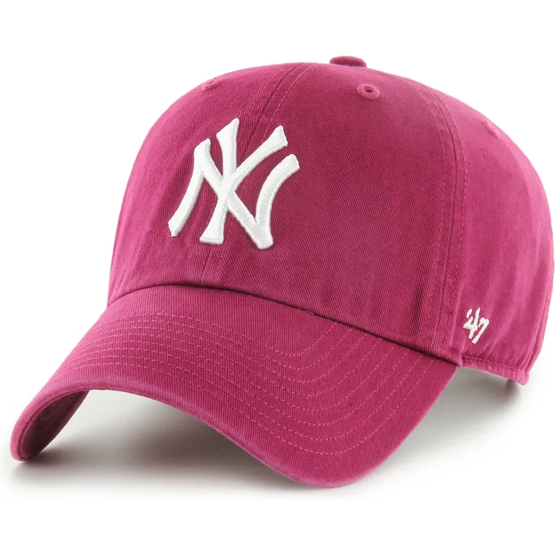 casquette-courbee-rouge-ajustable-clean-up-galaxy-new-york-yankees-mlb-47-brand
