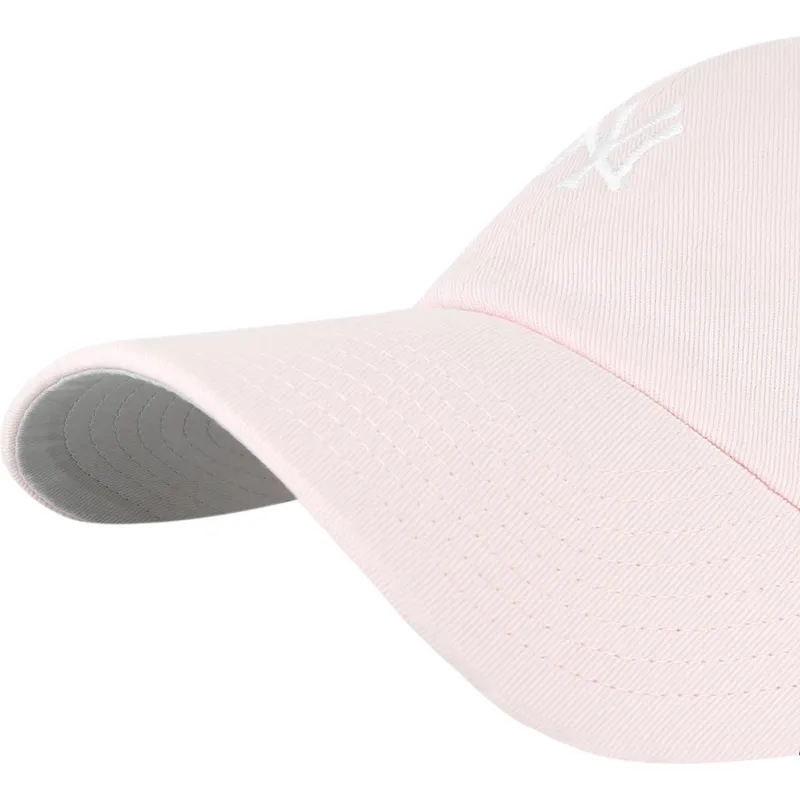 hellrosa-verstellbare-curved-cap-clean-up-base-runner-der-new-york-yankees-mlb-von-47-brand