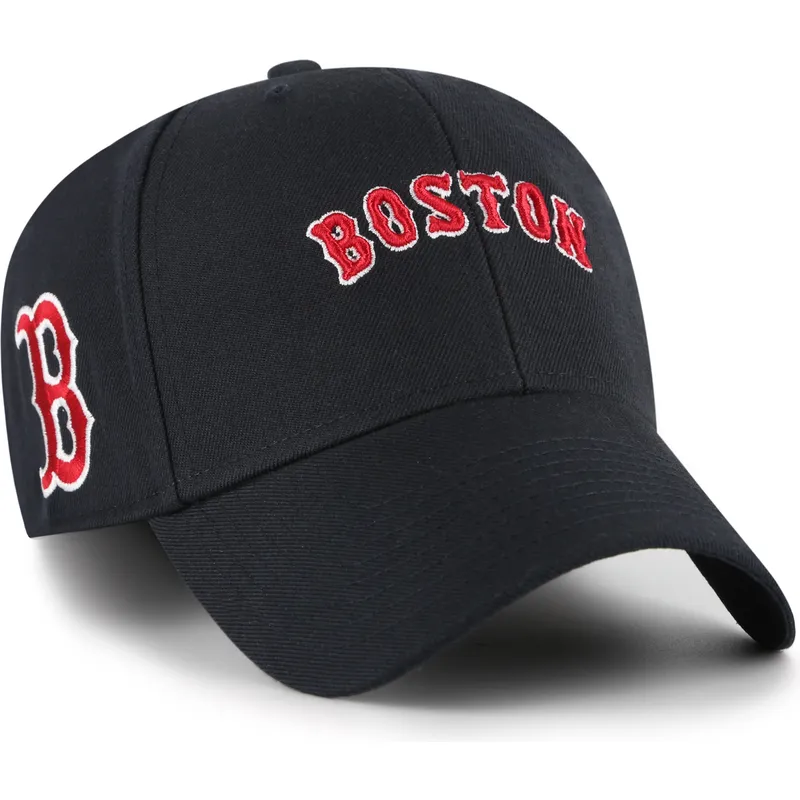marineblaue-verstellbare-gebogene-kappe-mvp-ballpark-script-shot-der-boston-red-sox-mlb-von-47-brand
