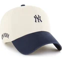 gorra-curva-beige-y-azul-marino-ajustable-clean-up-base-runner-sure-shot-two-tone-de-new-york-yankees-mlb-de-47-brand