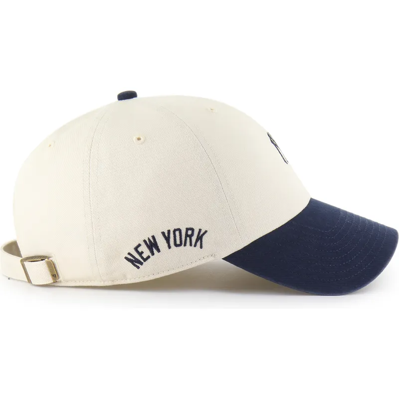 bojd-keps-beige-och-marinbla-justerbar-clean-up-base-runner-sure-shot-two-tone-new-york-yankees-mlb-av-47-brand