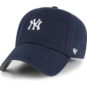 Marinblå böjd keps justerbar Clean Up Base Runner New York Yankees MLB av 47 Brand