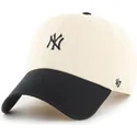 bezowo-czarna-regulowana-czapka-z-zakrzywionym-daszkiem-clean-up-base-runner-two-tone-new-york-yankees-mlb-od-47-brand