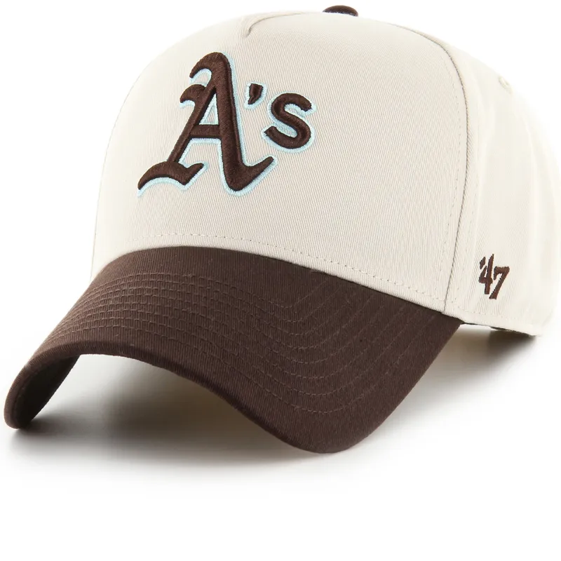 czapka-z-daszkiem-bezowo-brazowa-snapback-mvp-dt-sure-shot-two-tone-cotton-oakland-athletics-mlb-od-47-brand