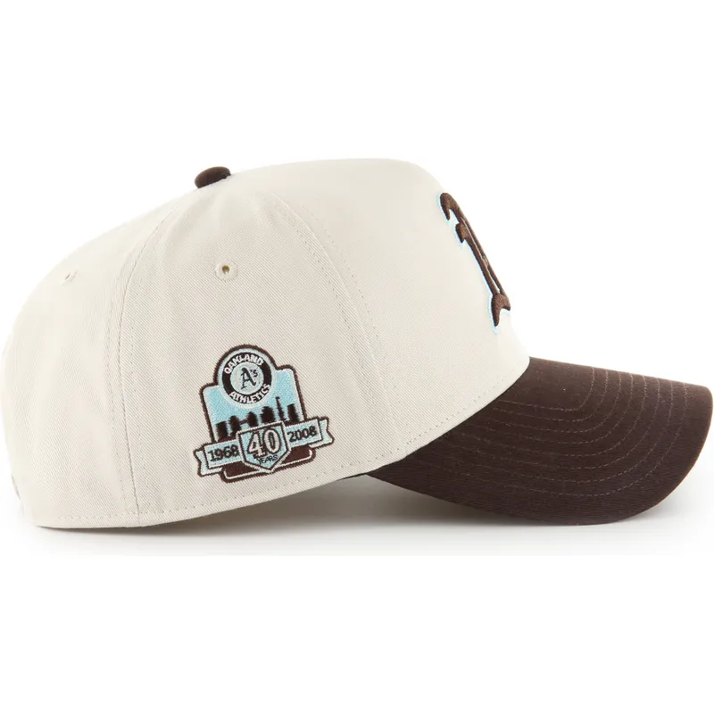 casquette-courbee-beige-et-marron-snapback-mvp-dt-sure-shot-two-tone-cotton-oakland-athletics-mlb-47-brand