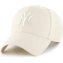47-brand-curved-brim-mvp-new-york-yankees-mlb-beige-snapback-cap-with-beige-logo