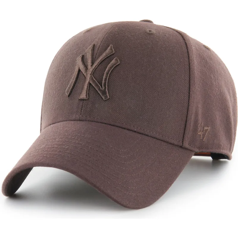 brun-kurvad-snapback-keps-med-brunt-mvp-logotyp-fran-new-york-yankees-mlb-av-47-brand
