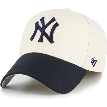 Gorra curva beige y azul marino ajustable MVP Two Tone de New York Yankees MLB de 47 Brand