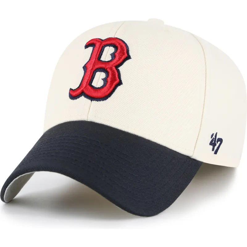 47-brand-curved-brim-mvp-two-tone-boston-red-sox-mlb-beige-and-navy-blue-adjustable-cap