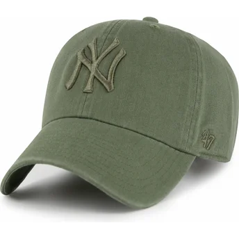 Grüne verstellbare Curved Cap mit grünem Clean Up Logo der New York Yankees MLB von 47 Brand