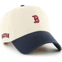 gorra-curva-beige-y-azul-marino-ajustable-clean-up-base-runner-sure-shot-two-tone-de-boston-red-sox-mlb-de-47-brand