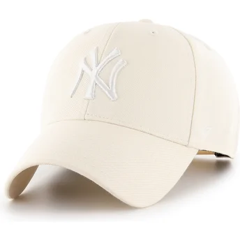 Casquette courbée beige snapback MVP Natural New York Yankees MLB 47 Brand