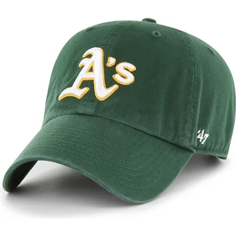 Grüne verstellbare Curved Cap Clean Up von Oakland Athletics MLB von 47 Brand