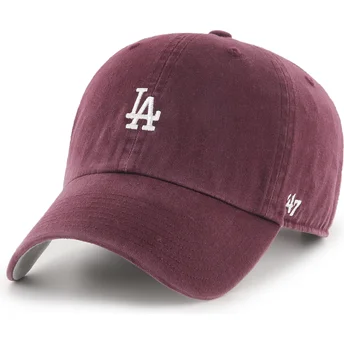 Casquette courbée grenat ajustable Clean Up Base Runner Los Angeles Dodgers MLB 47 Brand