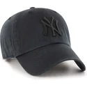 47-brand-curved-brim-black-logo-clean-up-new-york-yankees-mlb-black-adjustable-cap