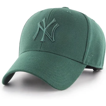 Grüne gebogene Snapback-Kappe mit grünem MVP-Logo der New York Yankees MLB von 47 Brand