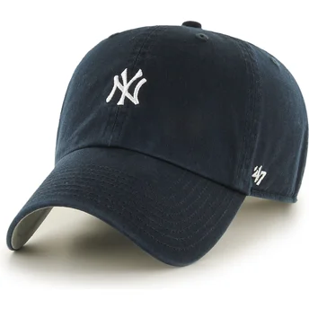 Gorra curva azul marino ajustable Clean Up Base Runner Mini Logo de New York Yankees MLB de 47 Brand