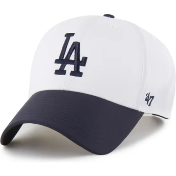 47 Brand Curved Brim MVP Brrr Two Tone Los Angeles Dodgers MLB White and Navy Blue Snapback Cap