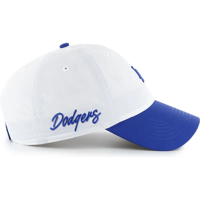 weisse-und-blaue-verstellbare-gebogene-kappe-clean-up-vista-mini-two-tone-der-los-angeles-dodgers-mlb-von-47-brand