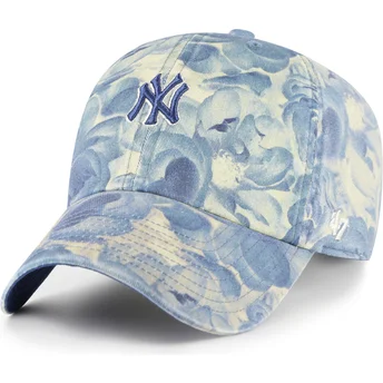 Niebieska regulowana czapka z zakrzywionym daszkiem Clean Up Gardenia New York Yankees MLB od 47 Brand