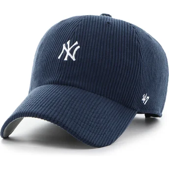 Marinblå böjd keps justerbar Clean Up Cord Base Runner från New York Yankees MLB av 47 Brand