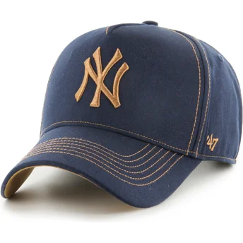 Casquette courbée bleue marine et marron ajustable MVP DT Contrast Stitch New York Yankees MLB 47 Brand