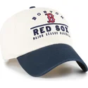 casquette-courbee-beige-et-bleue-marine-ajustable-clean-up-windham-boston-red-sox-mlb-47-brand