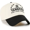 47-brand-curved-brim-clean-up-windham-new-york-yankees-mlb-beige-and-black-adjustable-cap