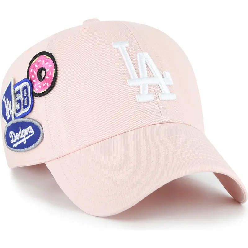 gebogene-rosa-verstellbare-kappe-clean-up-badges-der-los-angeles-dodgers-mlb-von-47-brand