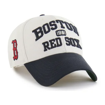 Beige und marineblaue verstellbare Curved Cap MVP Broke Line der Boston Red Sox MLB von 47 Brand