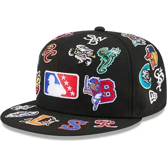 Czarna dopasowana czapka z daszkiem 59FIFTY All Over MiLB New Era