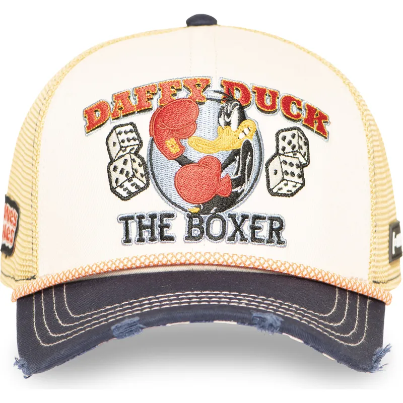 trucker-cap-beige-und-marineblau-daffy-duck-loo13-pcsmcbb-looney-tunes-von-capslab