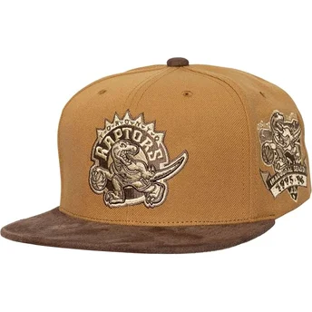 Brun justerbar platt keps Coffee Strapback från Toronto Raptors NBA av Mitchell & Ness