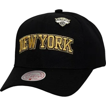 Czarna czapka z zakrzywionym daszkiem snapback Pinned Gold Pro New York Knicks NBA od Mitchell & Ness