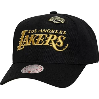 Svart kurvad snapback-keps Pinned Gold Pro från Los Angeles Lakers NBA av Mitchell & Ness
