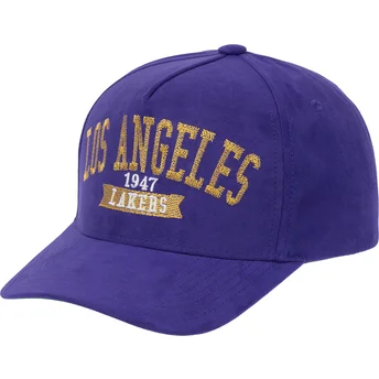 Casquette courbée violette snapback Shady Suede Pro Los Angeles Lakers NBA Mitchell & Ness