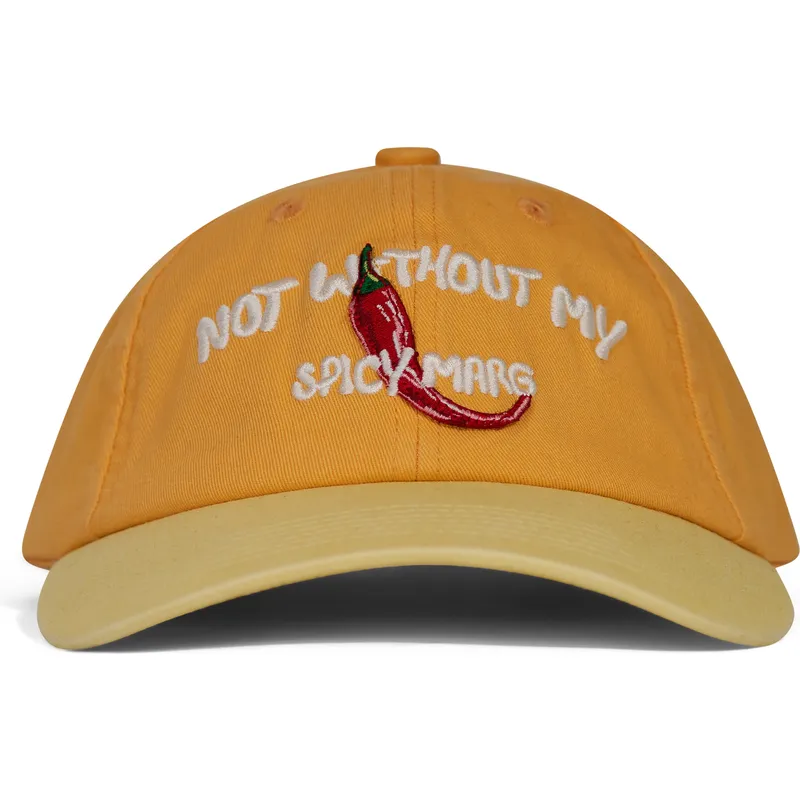 pica-pica-curved-brim-not-without-my-spicy-marg-orange-and-yellow-adjustable-cap