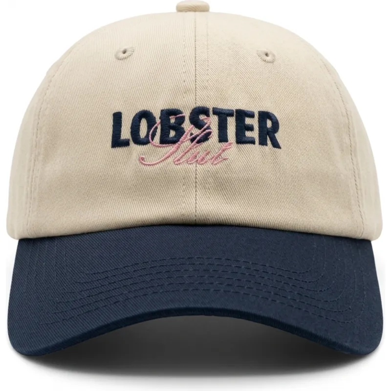 casquette-courbee-beige-et-bleue-marine-ajustable-lobster-slut-pica-pica