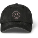 casquette-courbee-noire-ajustable-smiley-washed-pica-pica