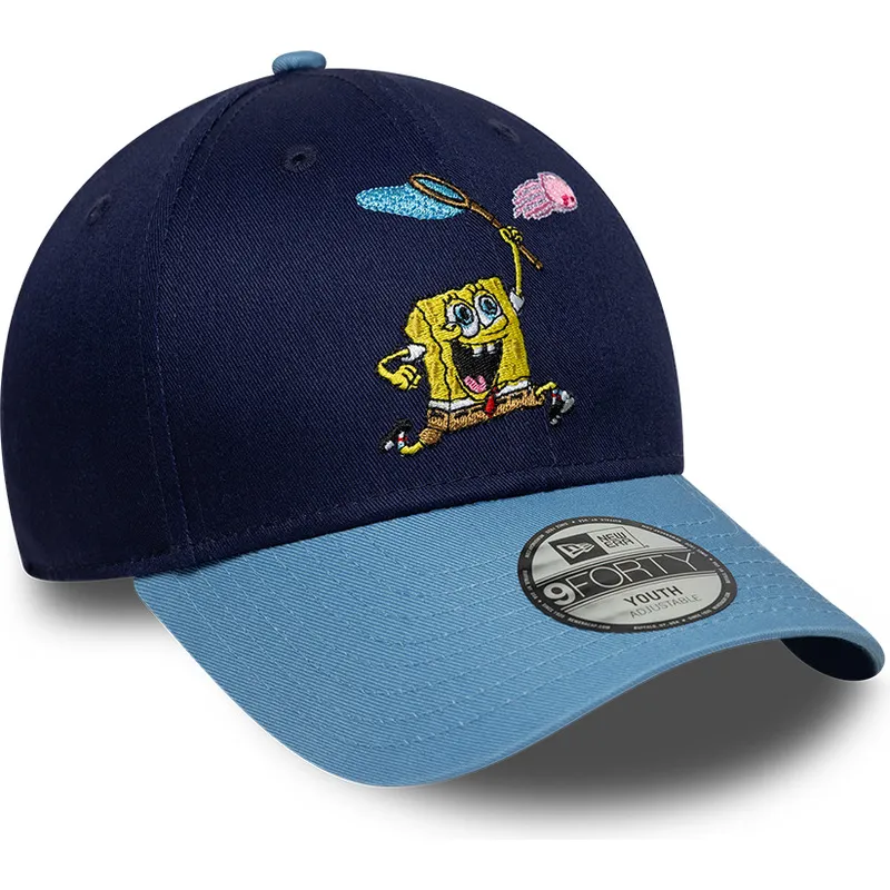 bla-kurvad-keps-snapback-for-barn-9forty-bob-esponja-fran-new-era
