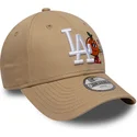 bojd-beige-justerbar-keps-for-barn-9forty-icon-los-angeles-dodgers-mlb-fran-new-era