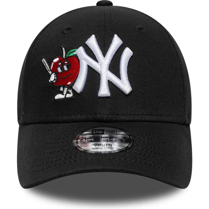 svart-justerbar-kurvad-keps-for-barn-9forty-icon-fran-new-york-yankees-mlb-av-new-era